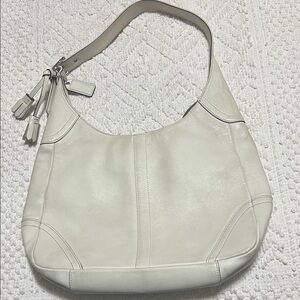 Vintage Elegant White Leather Hobo Bag